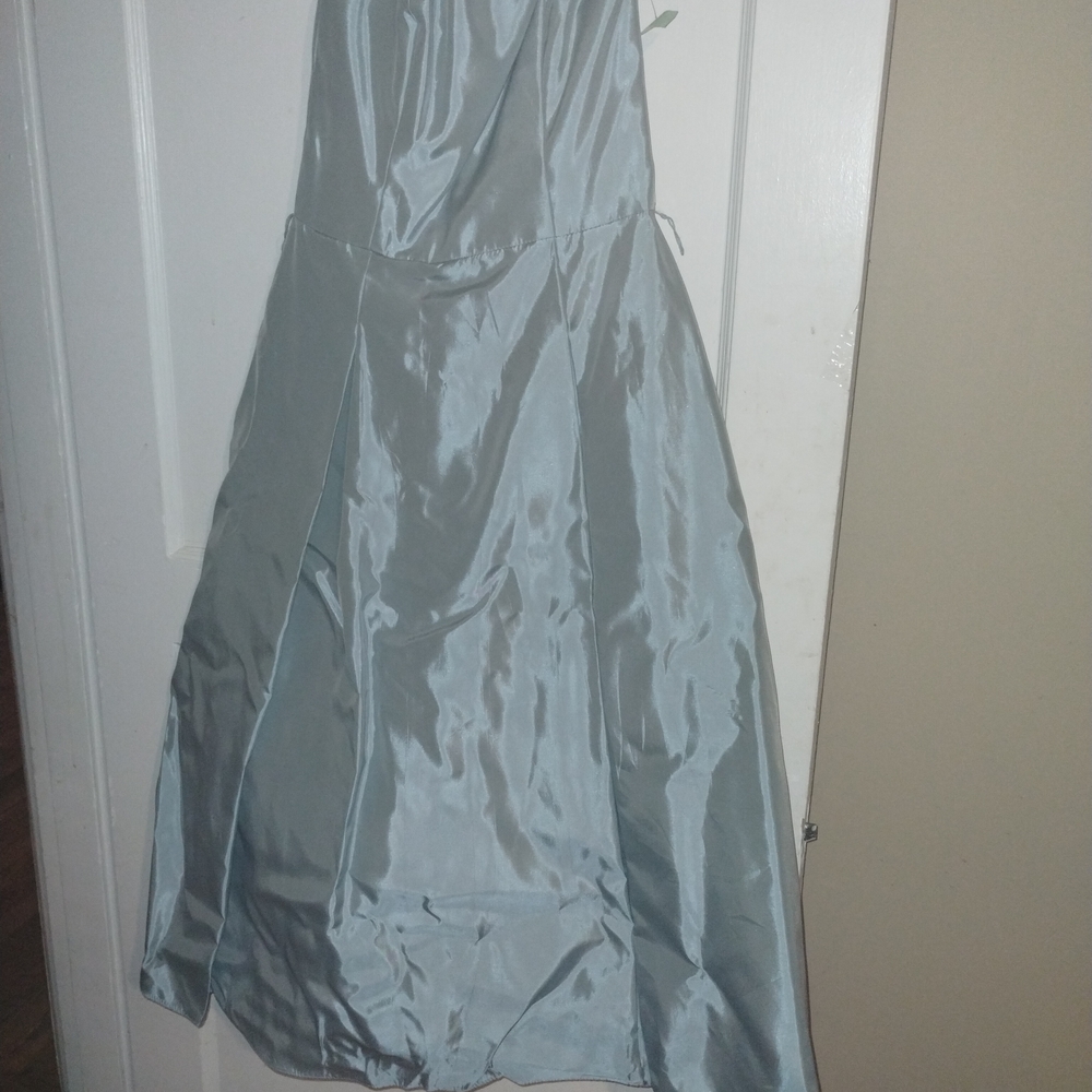 Jim Hjelm Vintage Elegant Light Blue Satin Dress